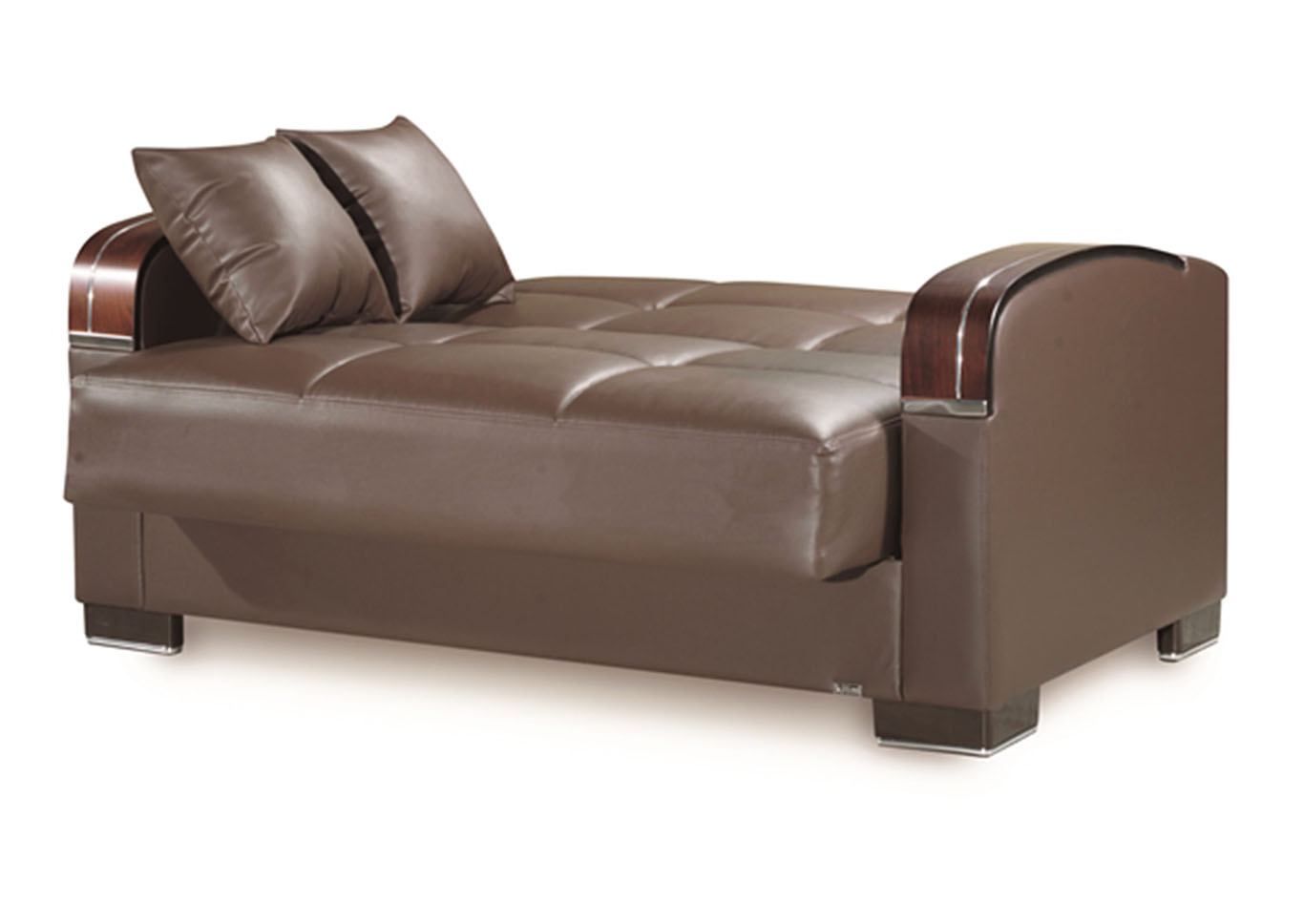 Mobimax Brown Leather Love Seat,Ottomanson (Previously Casamode)